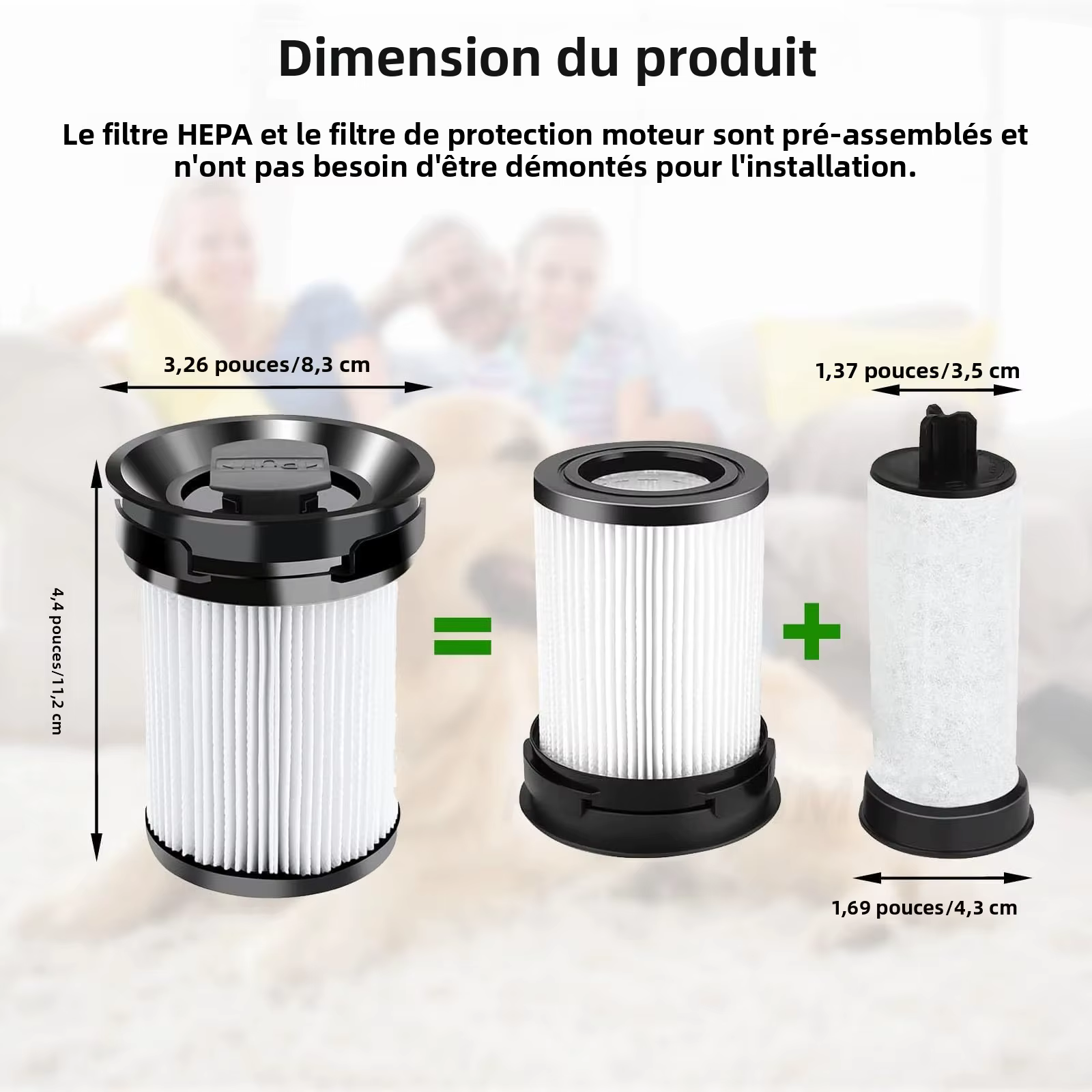 Pièces de rechange de filtre d'aspirateur pour aspirateur Miele TriFlex HX1 FSF