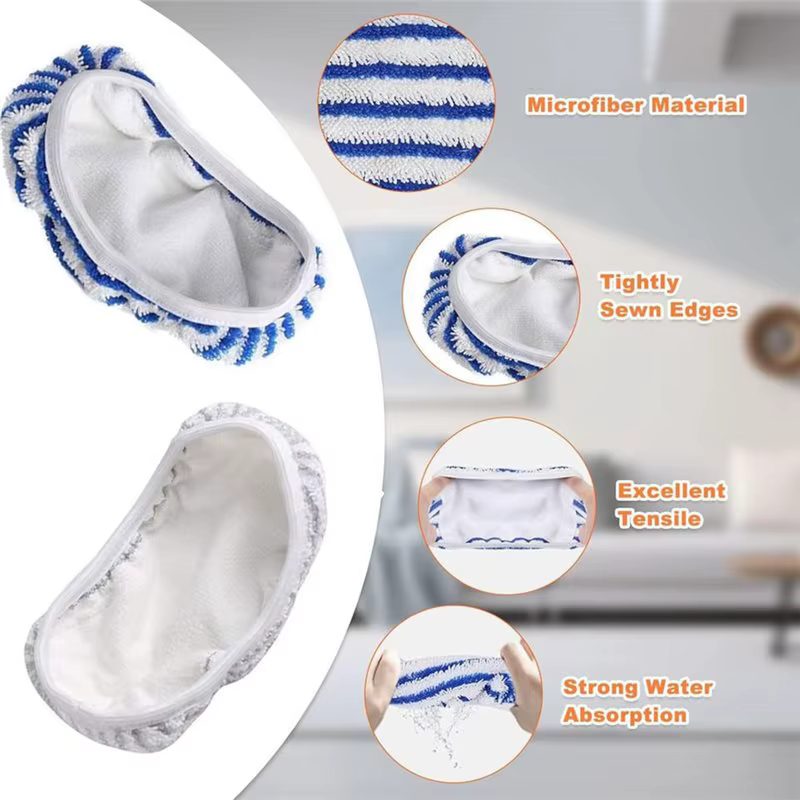 Tampons de vadrouille pour Rowenta Clean & Steam ZR850002 ZR005801 ZR005804 RY7/RY8, chiffons en microfibre pour le nettoyage et