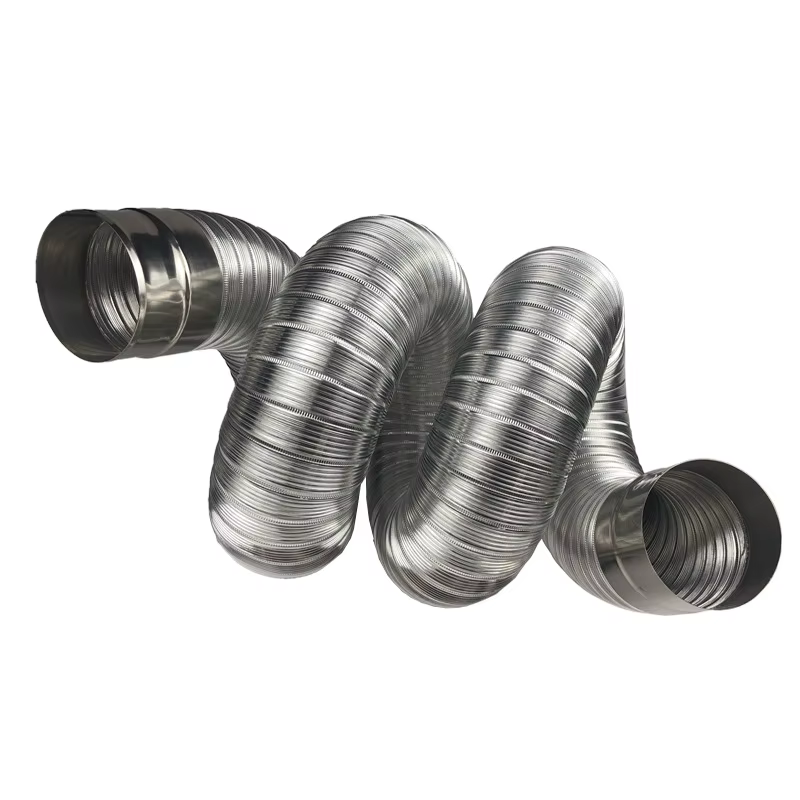 Tuyau Semi-flexible en aluminium de 70mm 1m avec connecteur en acier inoxydable, Tube d'échappement de fumée pour chauffe-eau/conduit de Ventilation de salle de bains