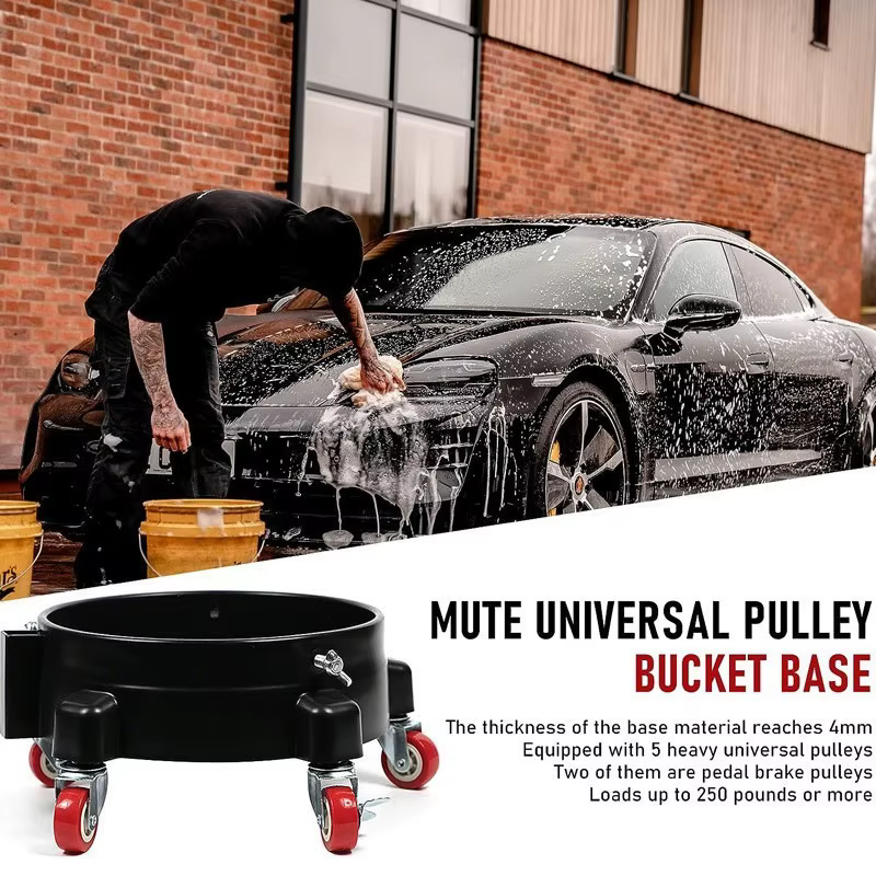 1 pièces seau roulant amovible Dolly 360 ° Kit de détail de roulette pivotante tournante avec plateau de rangement de