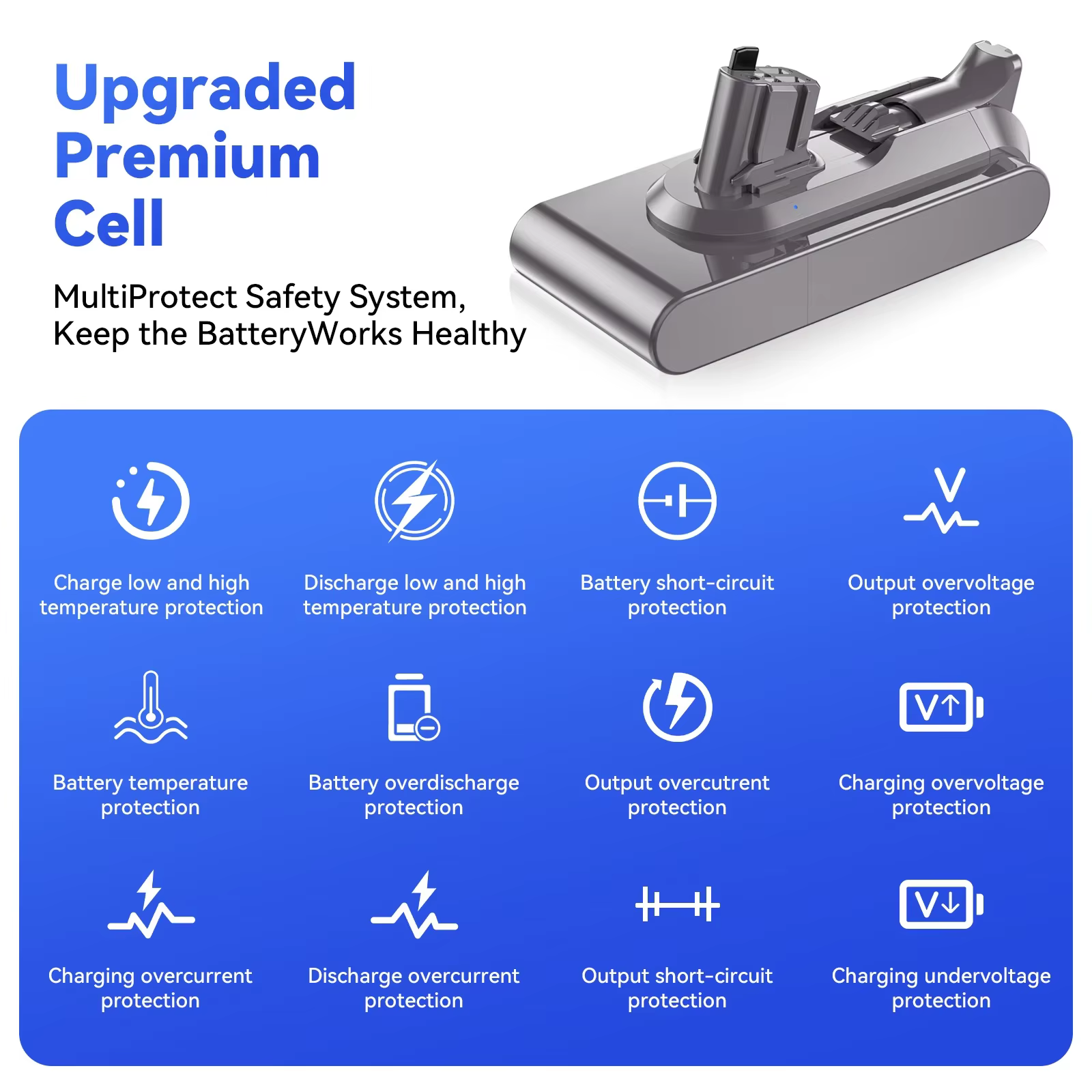 Batterie rechargeable pour aspirateur Dyson V6 V7 V8 V10 V11 V15 série SV07 DC62 DC58 DC31 absolu moelleux