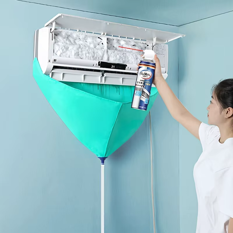 Kit de nettoyage de climatiseur AC 90cm, sac de nettoyage avec nettoyeur de tuyaux de vidange, ensemble de lavage de climatisation étanche, outils de climatisation