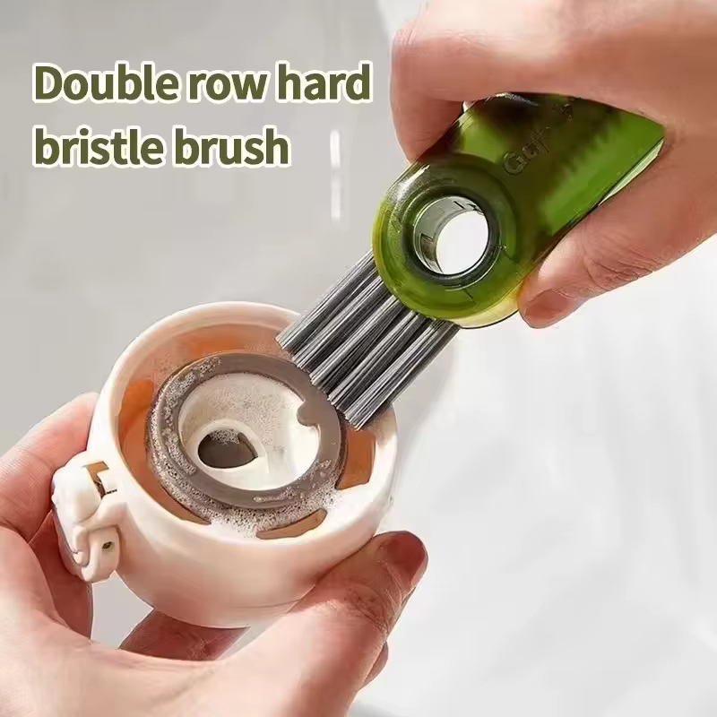 Brosse de nettoyage 3-en-1 pour bouteilles et couvercles