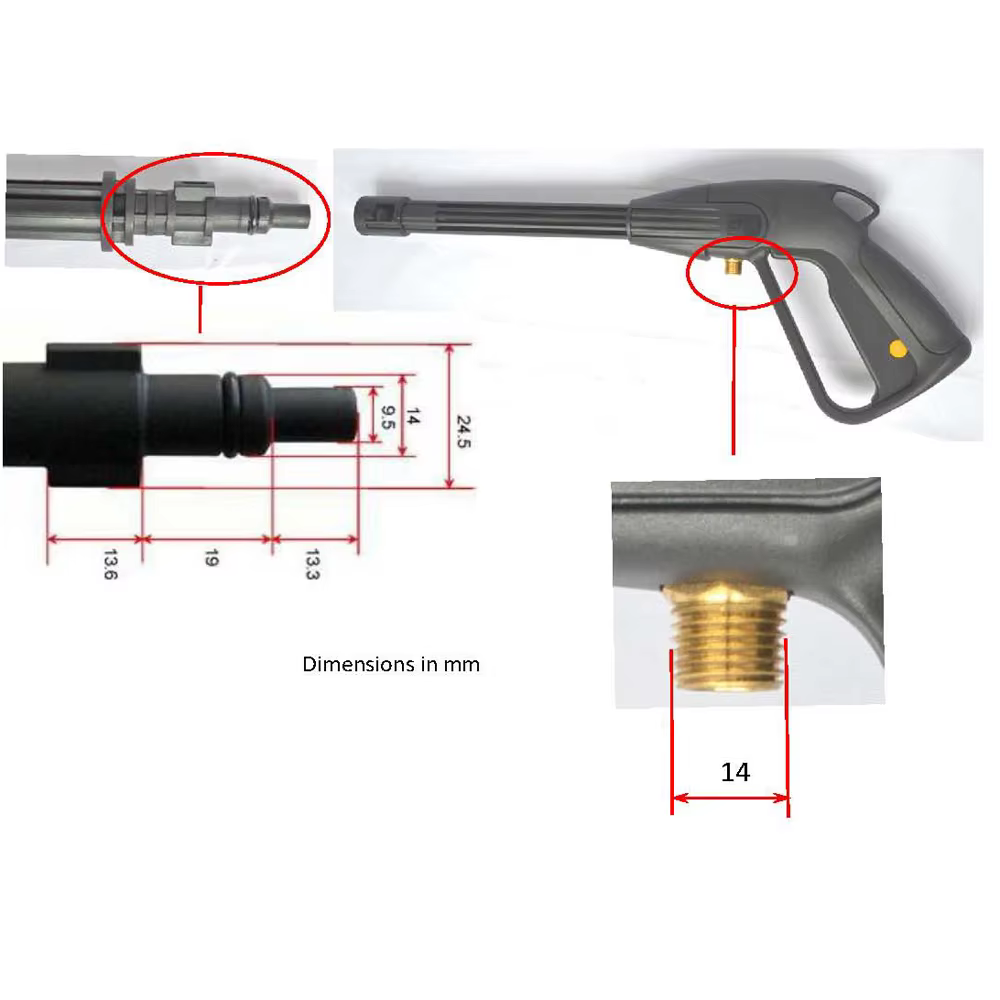 Pistolet de lavage de voiture haute pression avec lance et buse pour Champion Hammer Crosser