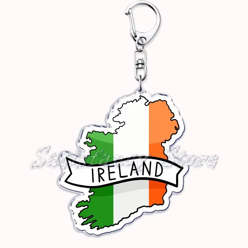 France ecosse pays cartes avec nom acrylique porte-clés porte-clés pour accessoires sac pendentif porte-clés anneau bijoux ami cadeaux