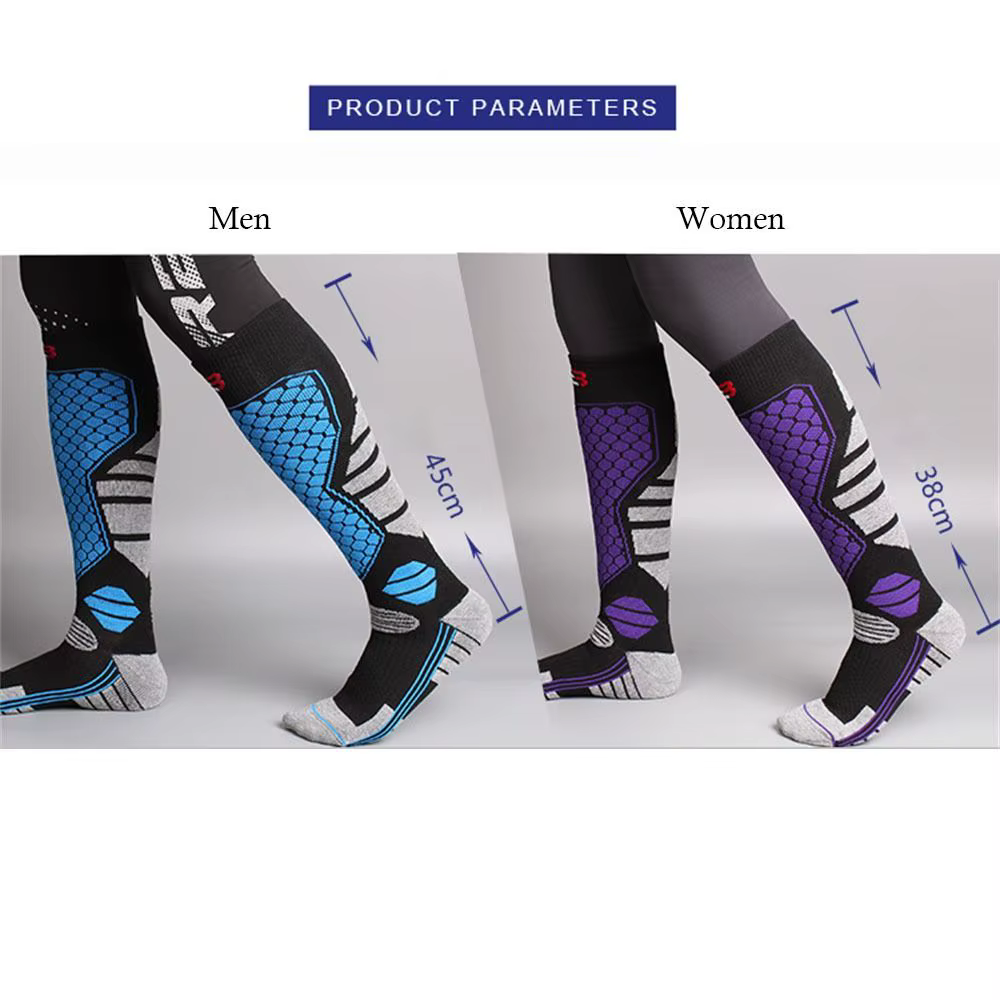 Chaussettes de Ski chaudes d'hiver, antidérapantes, épaisses, respirantes, à Compression, pour Snowboard, thermiques, évacuant l'humidité, hautes