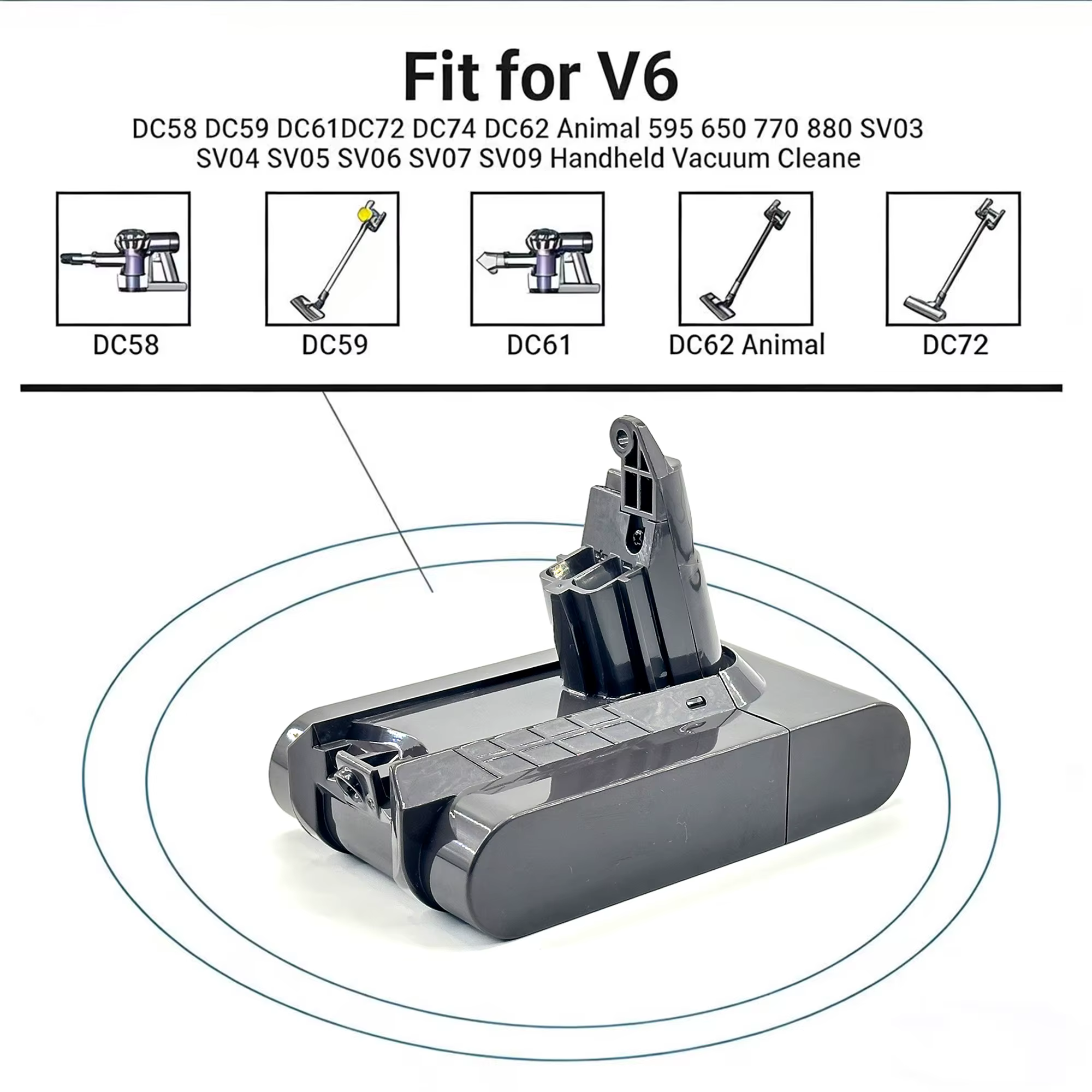Batterie 21.6V 100% neuve, adaptée aux aspirateurs Dyson V6, série 16,8ah DC58 DC59 SV03 SV04 SV05 SV06 SV07 SV09