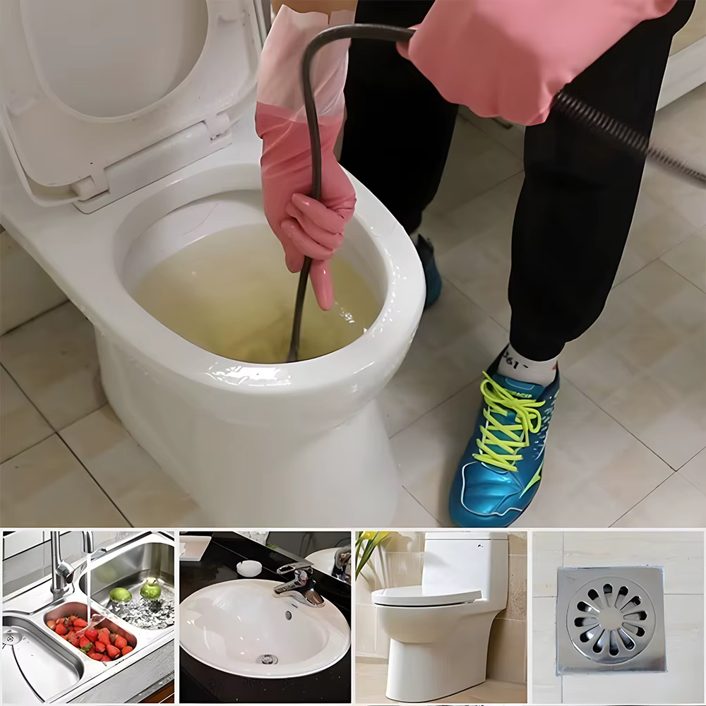 Salle de bains cuisine 1-3M tuyau à ressort déboucheur d'égout outil de dragage de tuyaux éviers bassin Pipeline entouré outils de retrait nettoyeur de canalisations