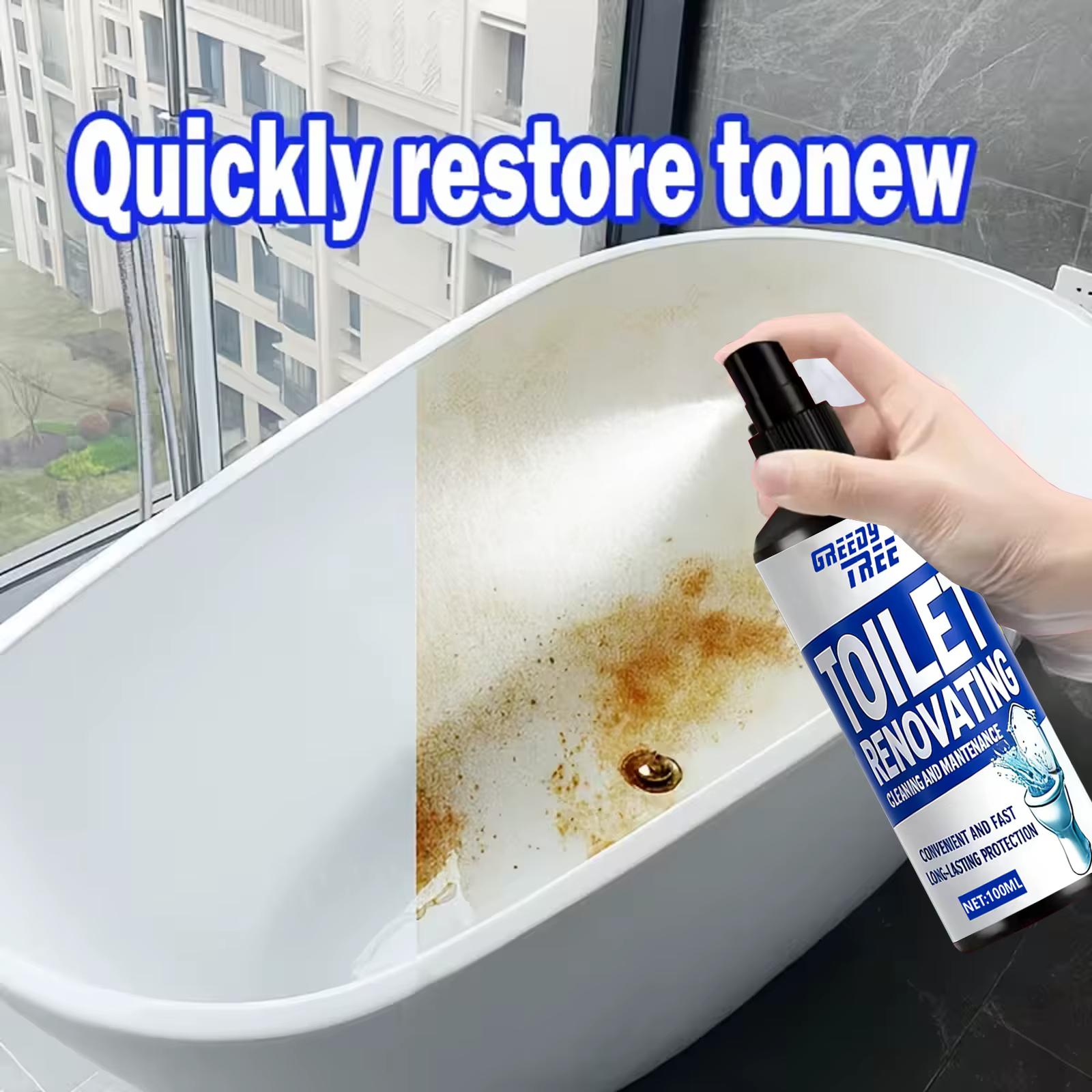 Spray de rénovation pour toilettes