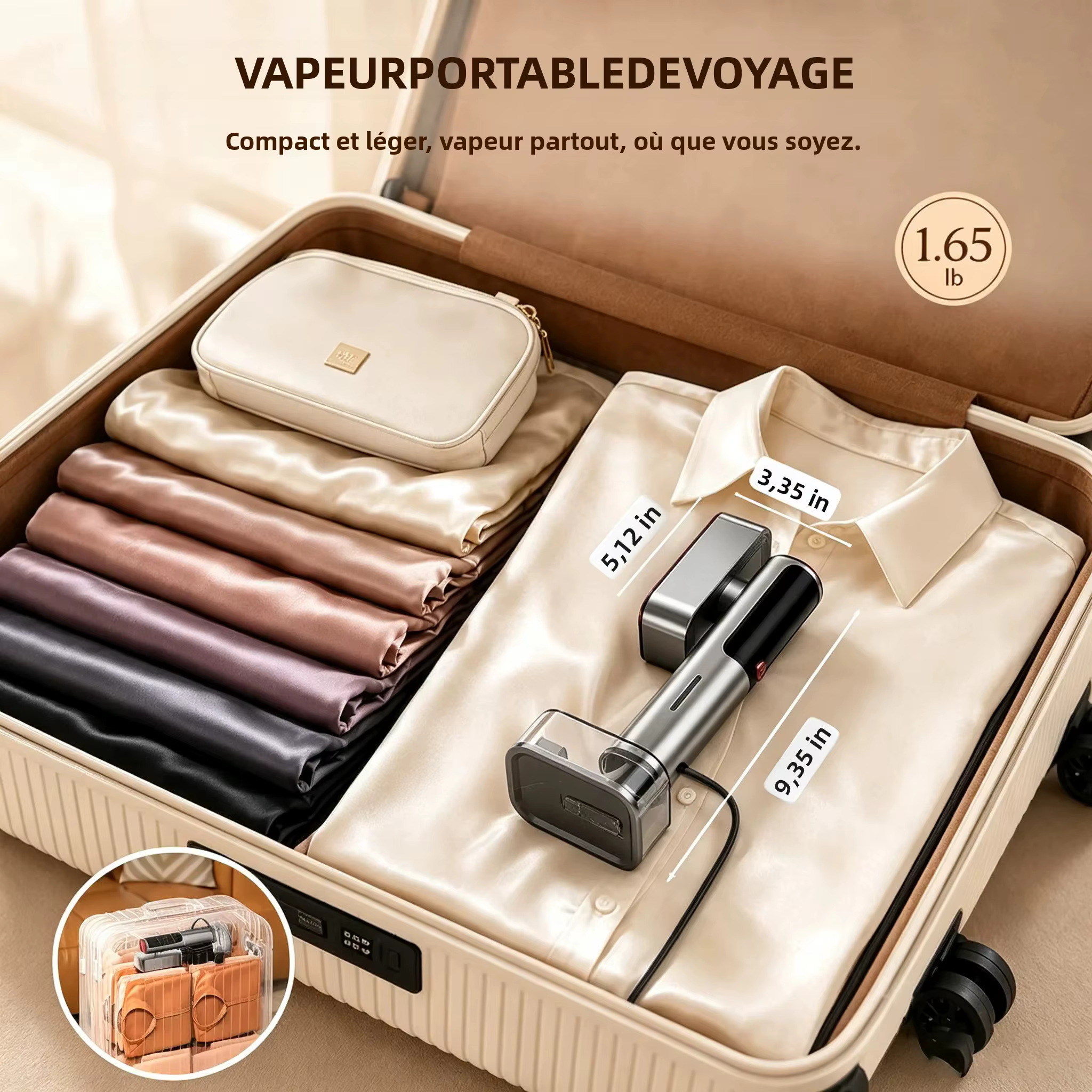 Fer à vapeur portatif multifonctionnel pliable EU/US pour vêtements suspendus, préchauffage rapide en 10 secondes, petit défroisseur portable pour tissus et vêtements