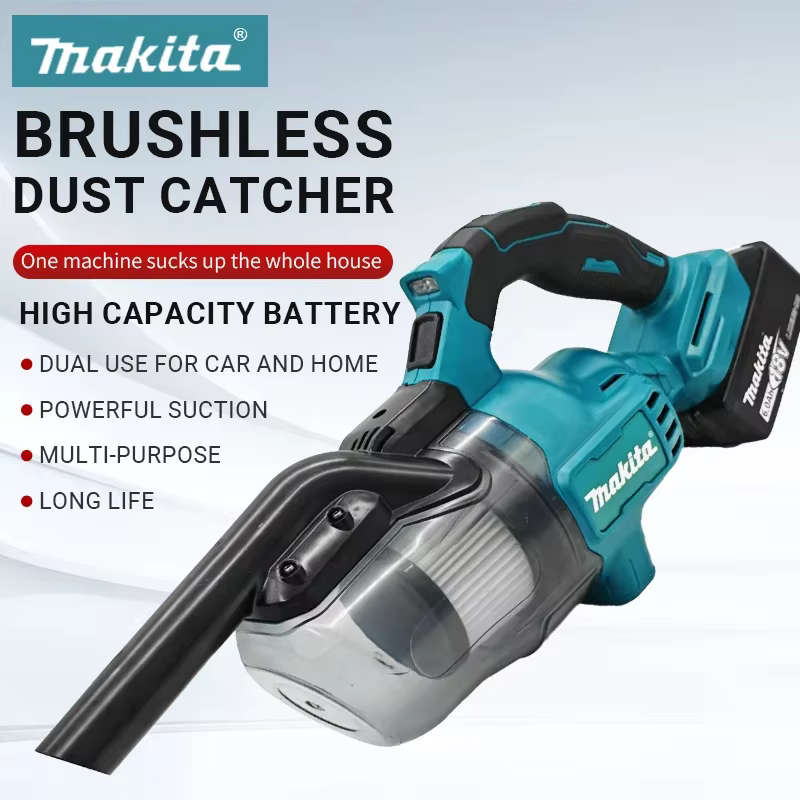 Aspirateur à main sans fil Makita 18V, collecteur de poussière pour le nettoyage des sols, des tapis, des voitures, des poils d'animaux, outil électrique