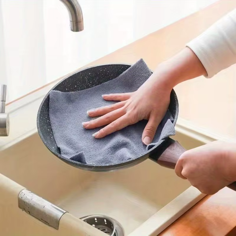 20 feuilles/rouleau de torchon en microfibre – chiffon de cuisine double face multifonctionnel