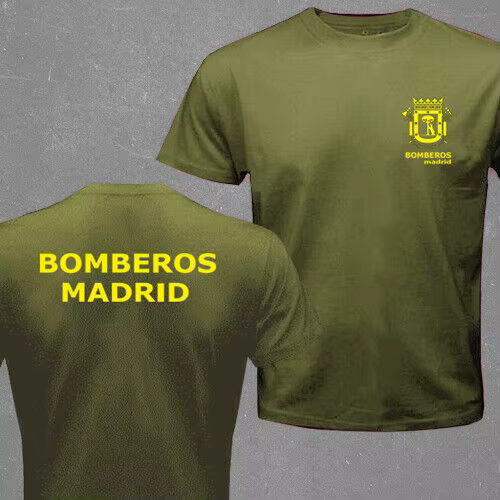 Espagne Madrid pompier pompier Cuerpo Bomberos T-shirt manches courtes décontracté 100% chemises en coton
