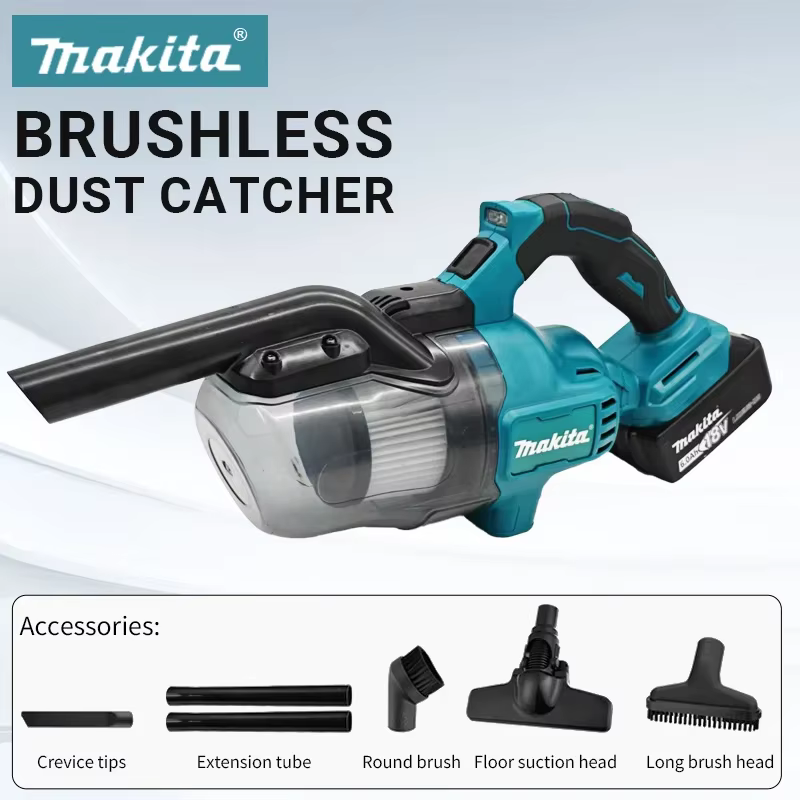 Aspirateur à main sans fil Makita 18V, collecteur de poussière pour le nettoyage des sols, des tapis, des voitures, des poils d'animaux, outil électrique