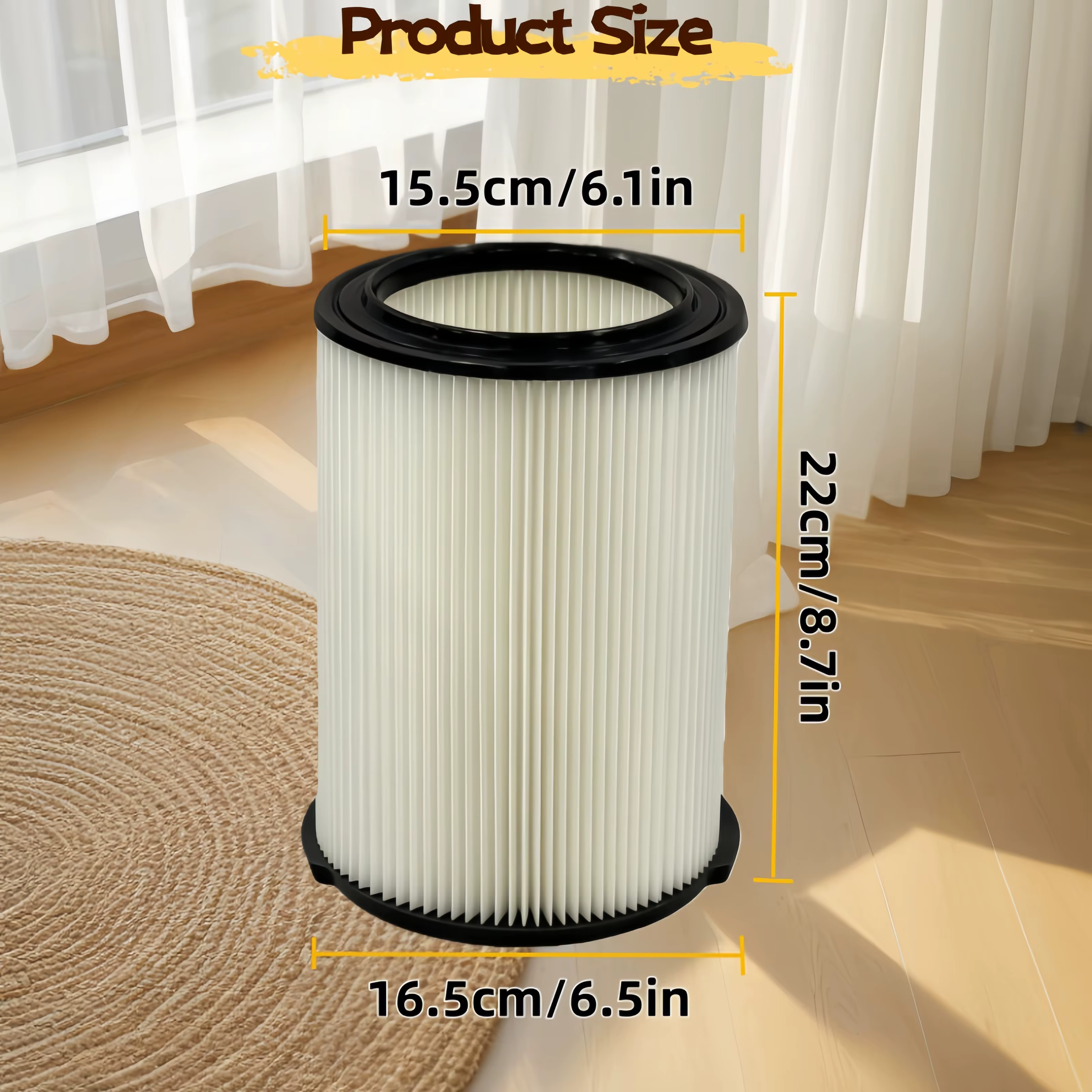 Filtre de remplacement pour aspirateur sec/humide VF4000, facile à installer, dépoussiérage à haute efficacité pour les modèles RIDGID de 5 à 20 gallons