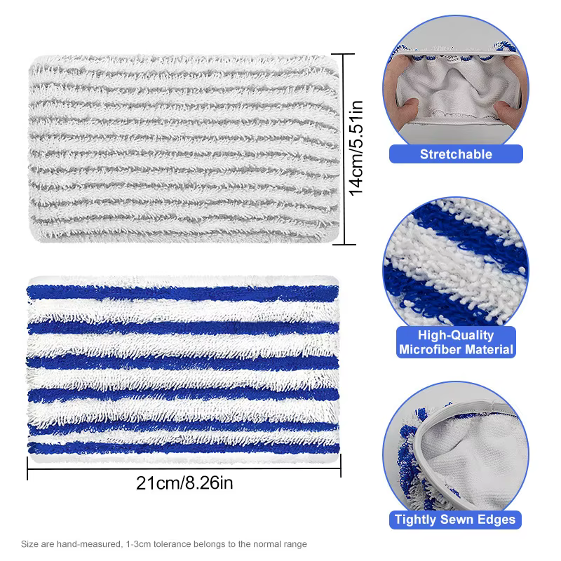 2/4/8x tampons de rechange pour aspirateur Rowenta Clean & Steam ZR005801 ZR850002 ZR005804 RY7/RY8, chiffons en microfibre