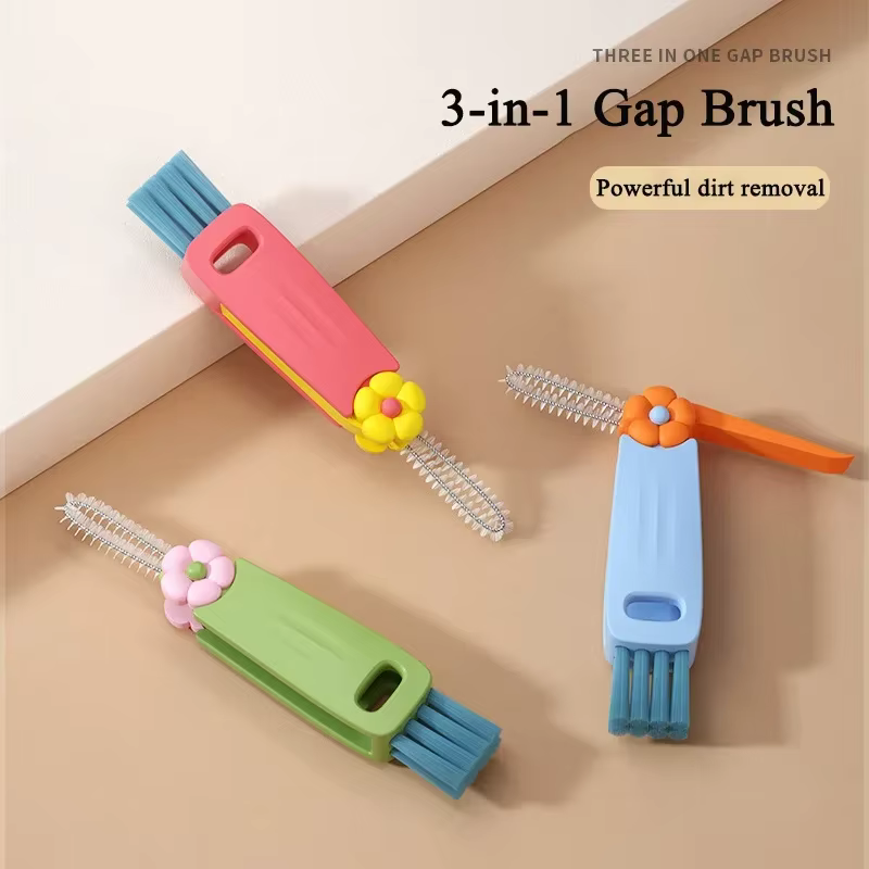 3 en 1 mignon pétale tasse couvercle brosse de nettoyage ensemble Mini