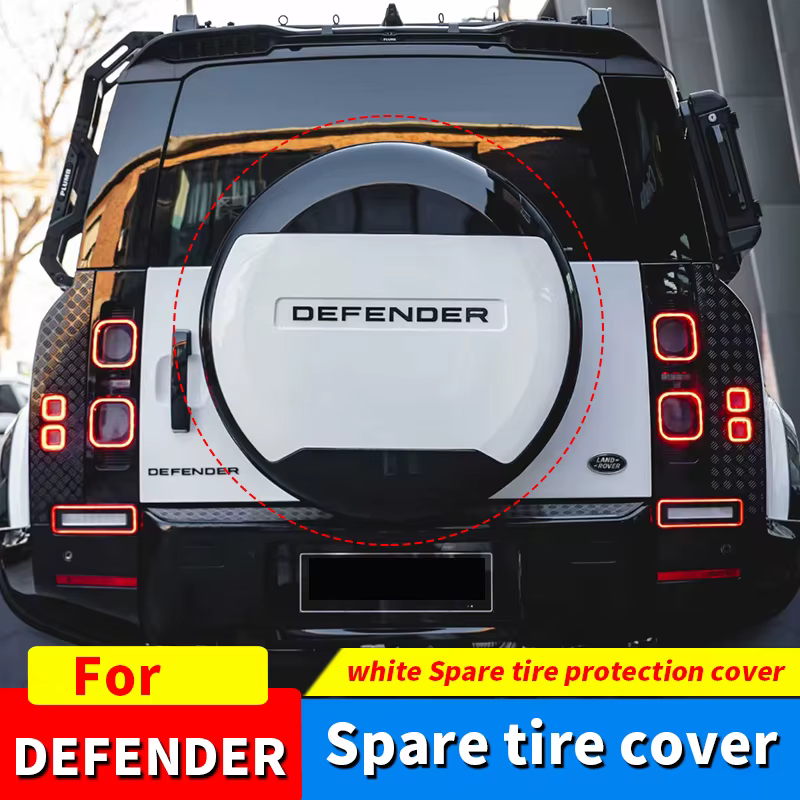 Pour 2020-2025 Defender 110/90/130 couvercle de pneu de secours blanc couvercle de pneu monté arrière accessoires de modification