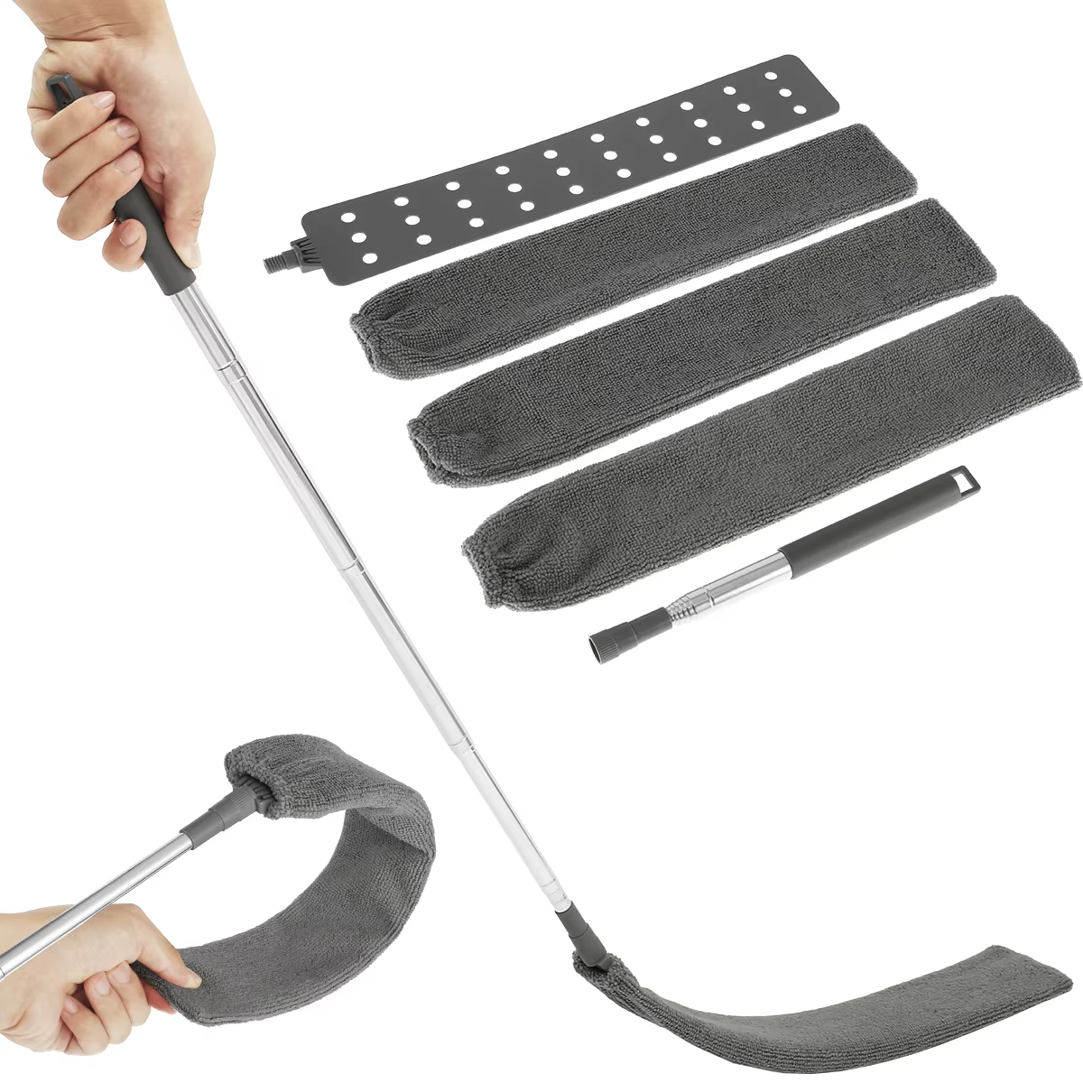 Nettoyeur de poussière d'écart rétractable en microfibre