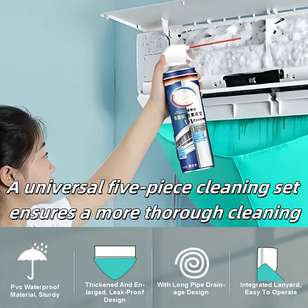 Kit de couverture de nettoyage de climatisation 90cm, sac à eau, ensemble complet d'outils de nettoyage avec tuyau de climatiseur, brosse de nettoyage d'été étanche