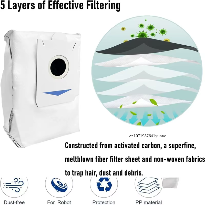 Sacs à poussière pour aspirateur Robot Ecovacs Debot X5 Pro/ X5 Omni X2/X2 Omni/X2 Pro