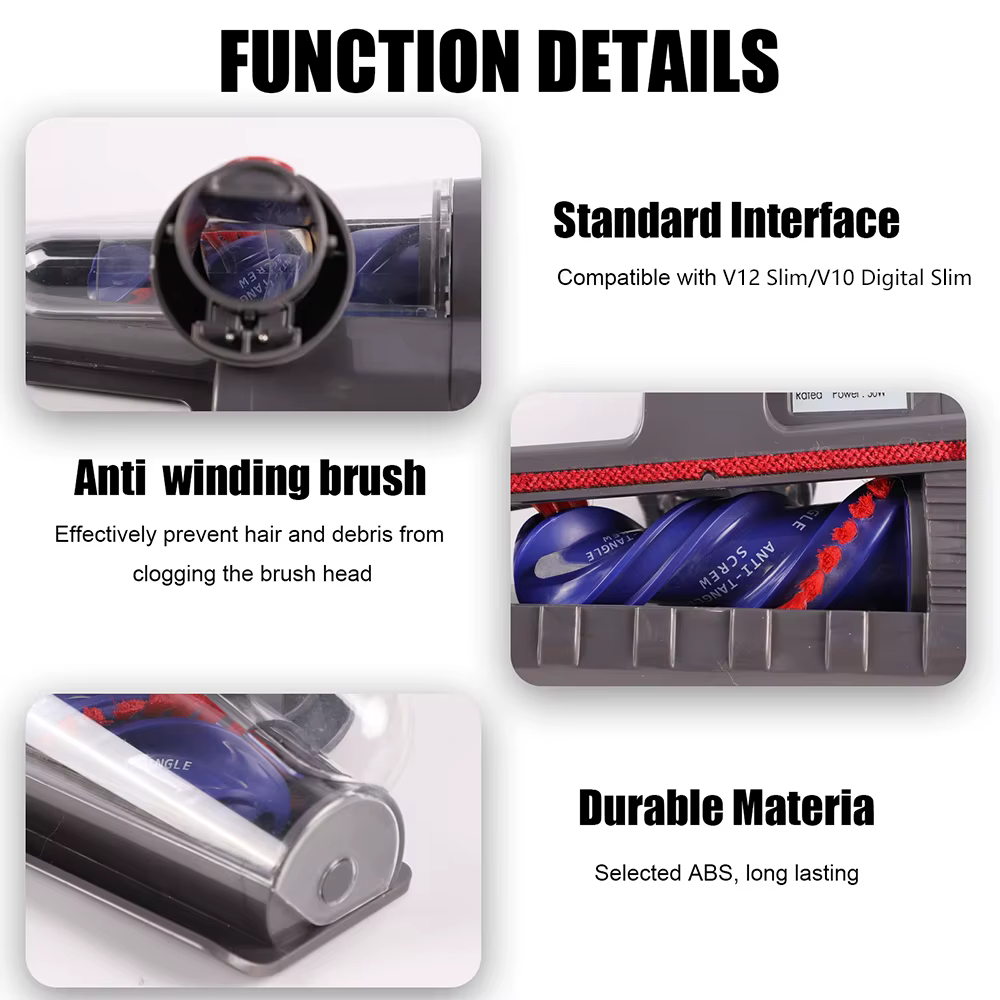 Tête de brosse Anti-emmêlement pour aspirateur numérique Dyson V12 Detect Slim/V10