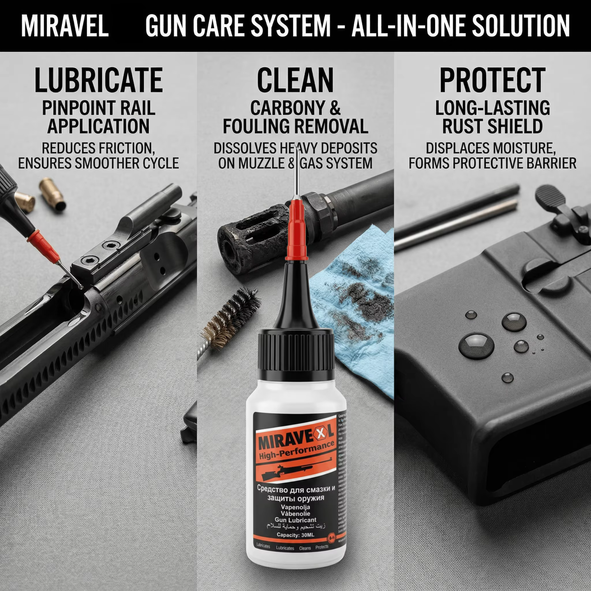 Huile de nettoyage et de protection pour armes CLP 30ml