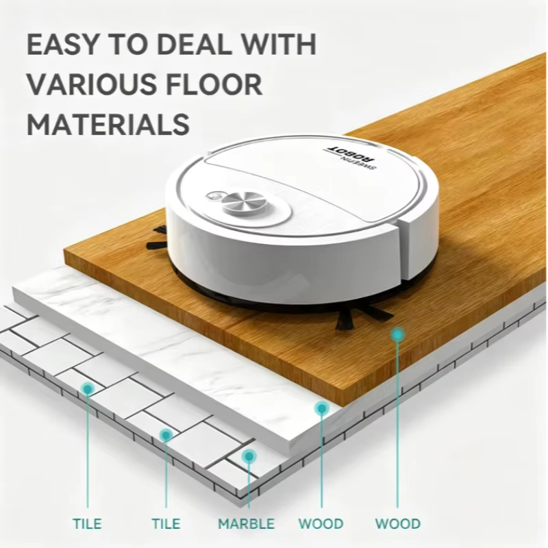 Aspirateur Mini Lenovo 3-en-1, robot aspirateur intelligent, robot de nettoyage domestique, balayage et lavage de la poussière pour la maison