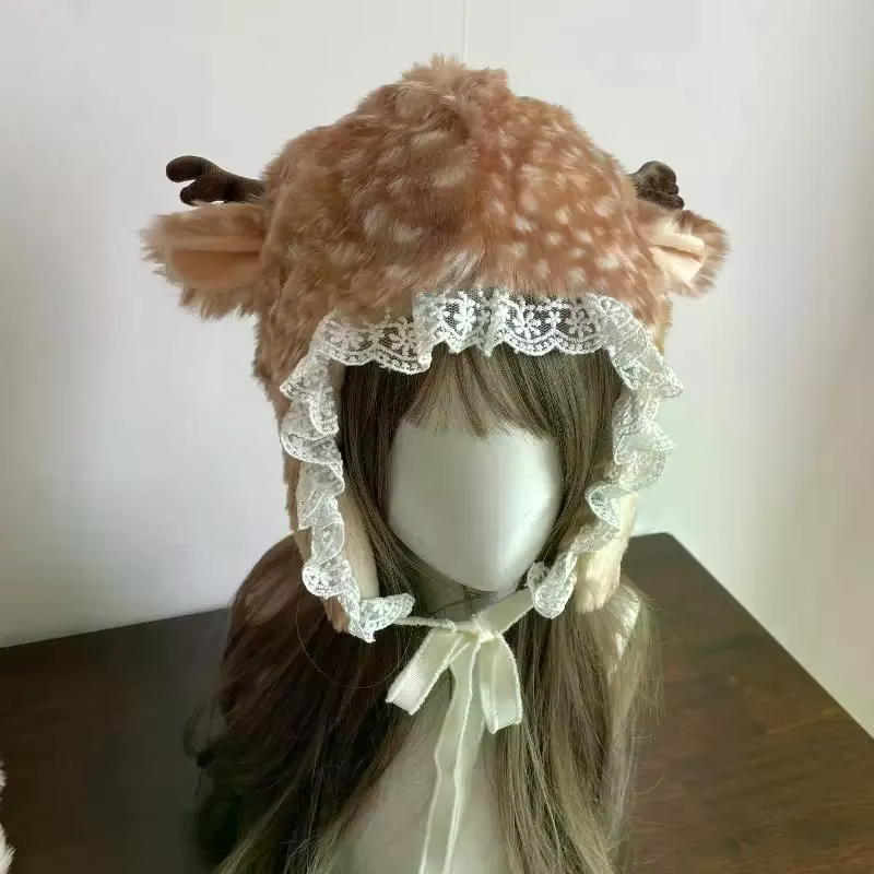 Jambières d'hiver en fausse fourrure de renne en peluche, bottes en fourrure Kawaii, couverture de chaussettes gothiques Punk, bottes hautes, Costume de spectacle