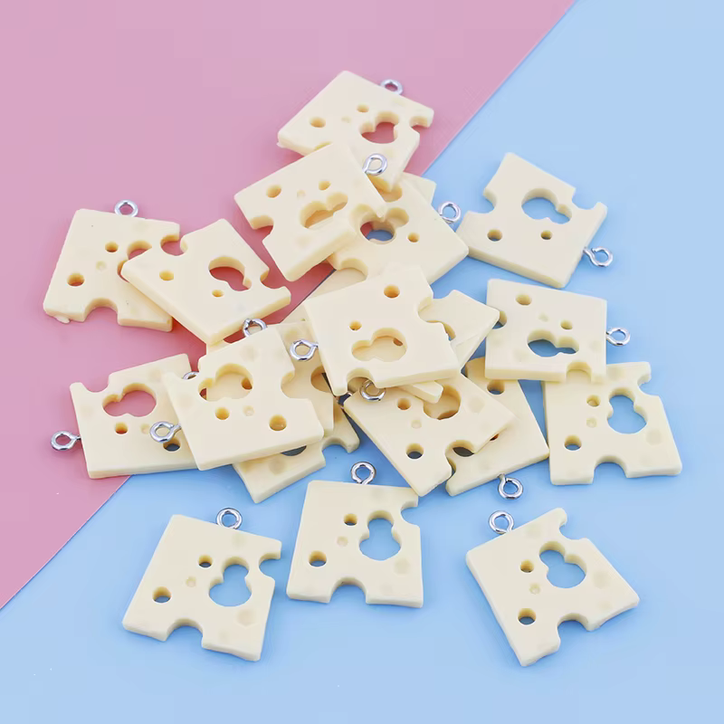 Breloques alimentaires en résine pour fromage, pendentif pour collier, Bracelet, boucle d'oreille, fournitures de fabrication de bijoux, accessoires, résultats de porte-clés, 10 pièces