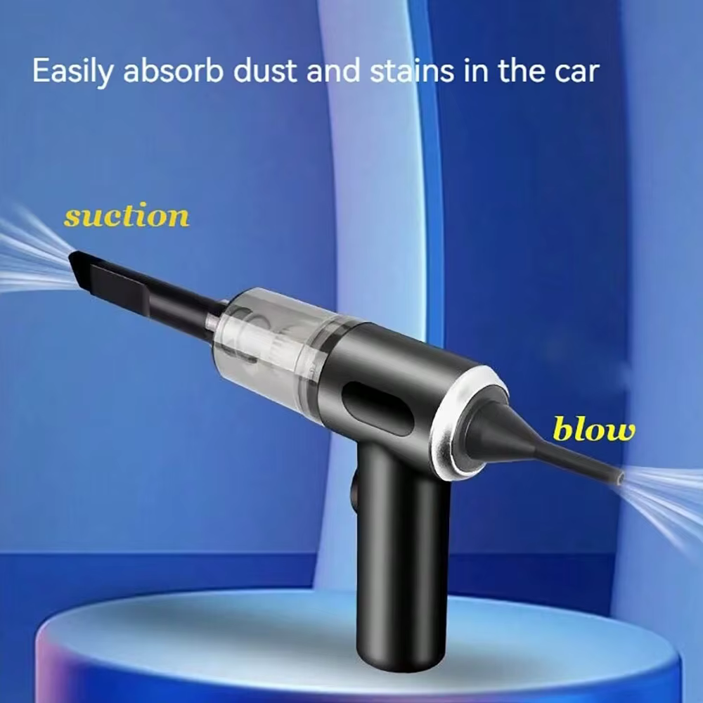 Aspirateur 3 en 1 intégré avec fonction d'aspiration et de soufflage, rechargeable par USB, petit aspirateur pour voiture et maison