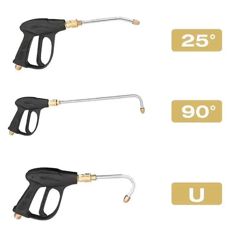 3 buses d'extension pour nettoyeur haute pression robustes - 25 ° /90 ° /Bend en U avec connexion rapide de 1/4" pour le nettoyage de voitures et d'extérieur