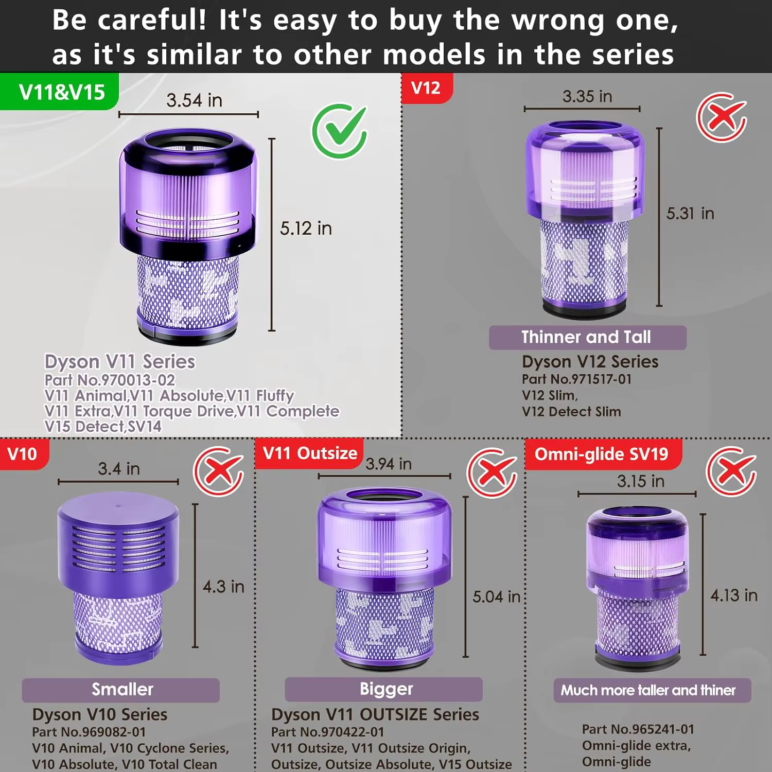 Pour Dyson V11 Animal/V11 couple entraînement V15 détecter accessoires filtre lavable Cyclone aspirateur pièces de rechange