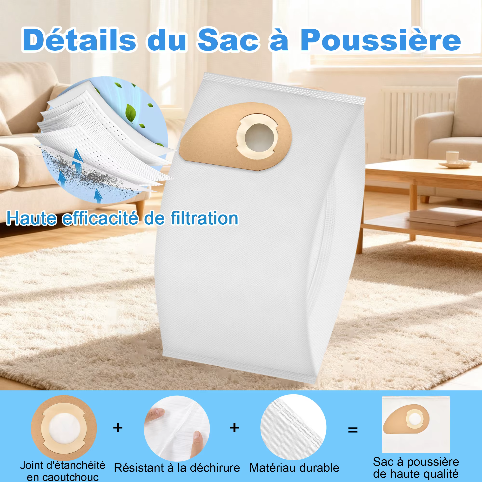 Sacs d'aspirateur pour Nilfisk Buddy II 12/18/12L/18L INOX