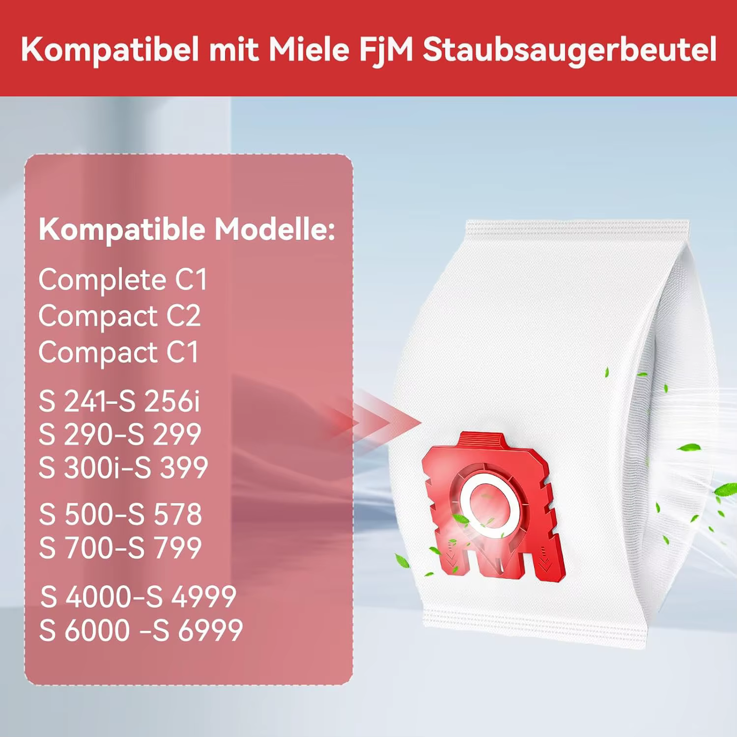 10 sacs d'aspirateur + 3 filtres moteur + 3 filtres d'évacuation + 1 brosse de nettoyage FJM 3D Compatible avec Miele Complete C1, Compact C1, C2 S241, S256i, S290, S299, S300i, S399, S500, S578, S700