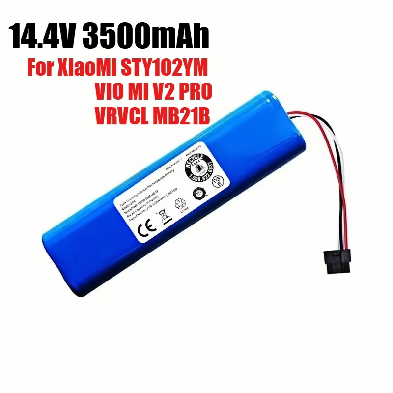 Batterie Lithium-Ion 14.4V 3500mAh 18650 pour Viomi V2 Pro V-RVCLM21B et Mi aspirateur Mop-P STYJ02YM