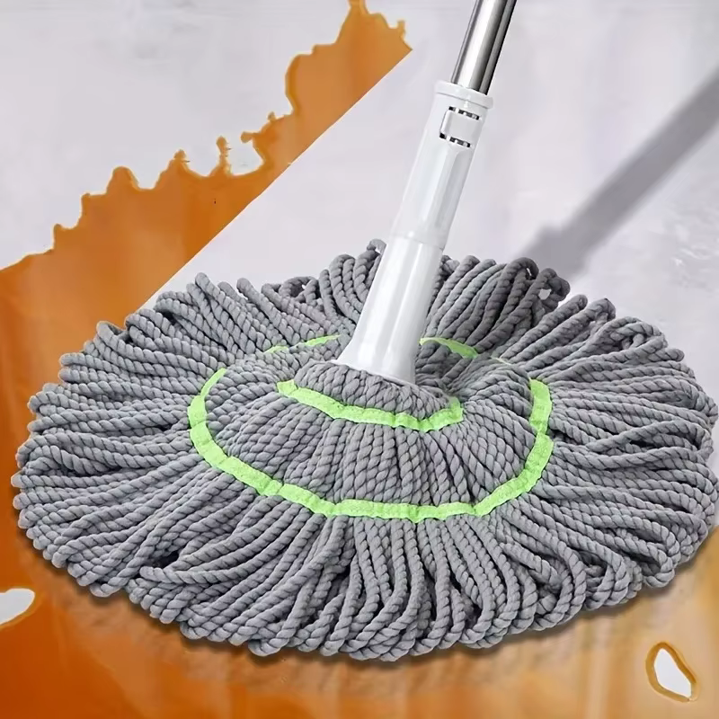 1 vadrouille à essorage automatique | Nettoyeur de sol en microfibre avec poignée réglable