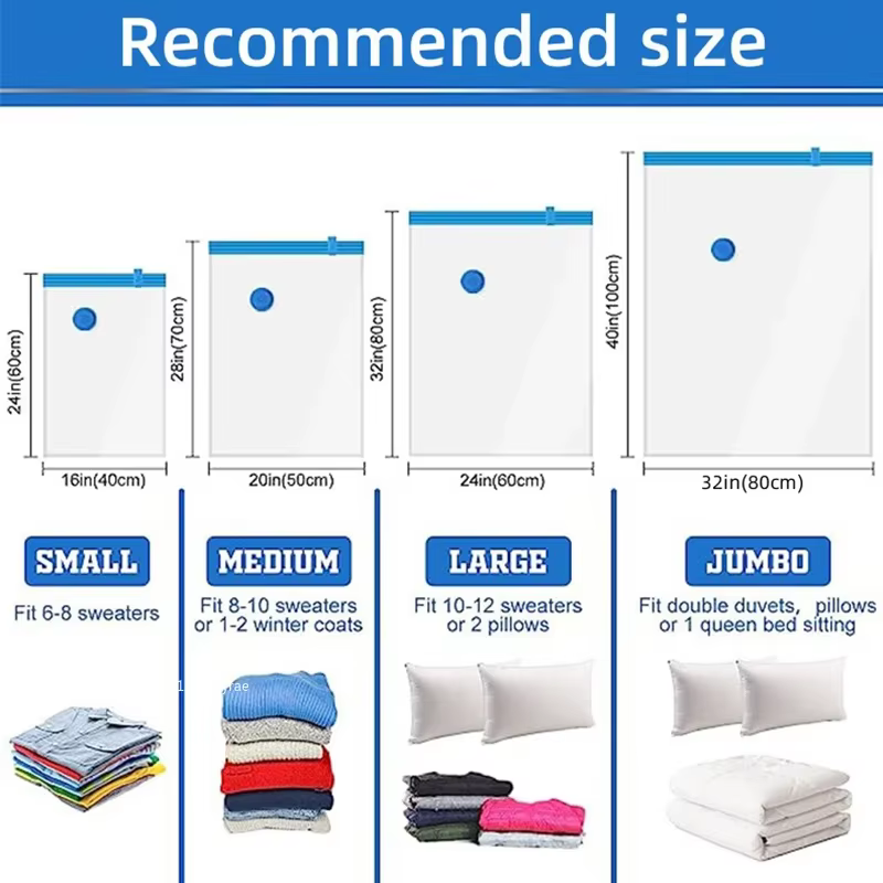 Sacs de Rangement Sous Vide pour Vêtements