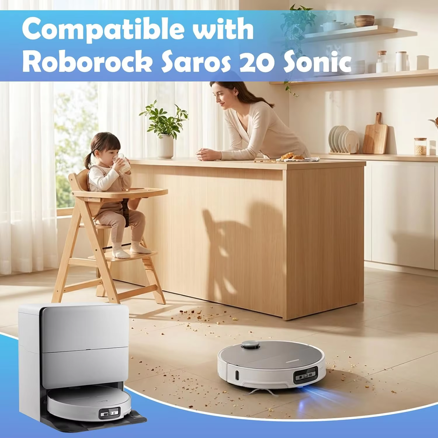 Pièces détachées pour aspirateur Roborock Saros 20 Sonic / S10 MaxV Ultra : brosse principale, brosse latérale, filtre, chiffon de nettoyage, sac à poussière