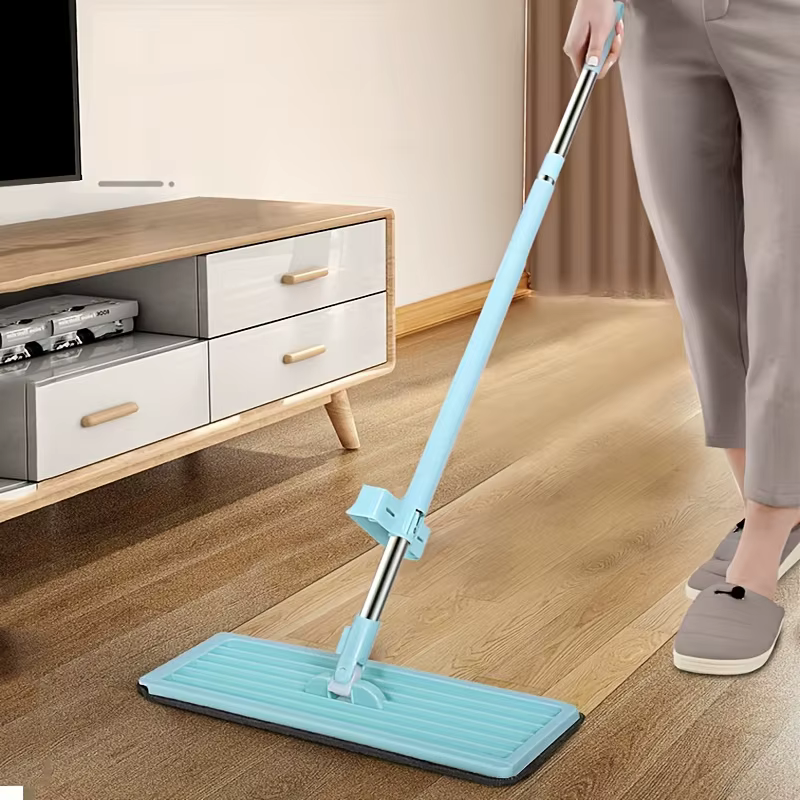Vadrouille plate à long manche 360 ° Rotation auto-essorage humide et sec double usage sans lavage Durable pour les
