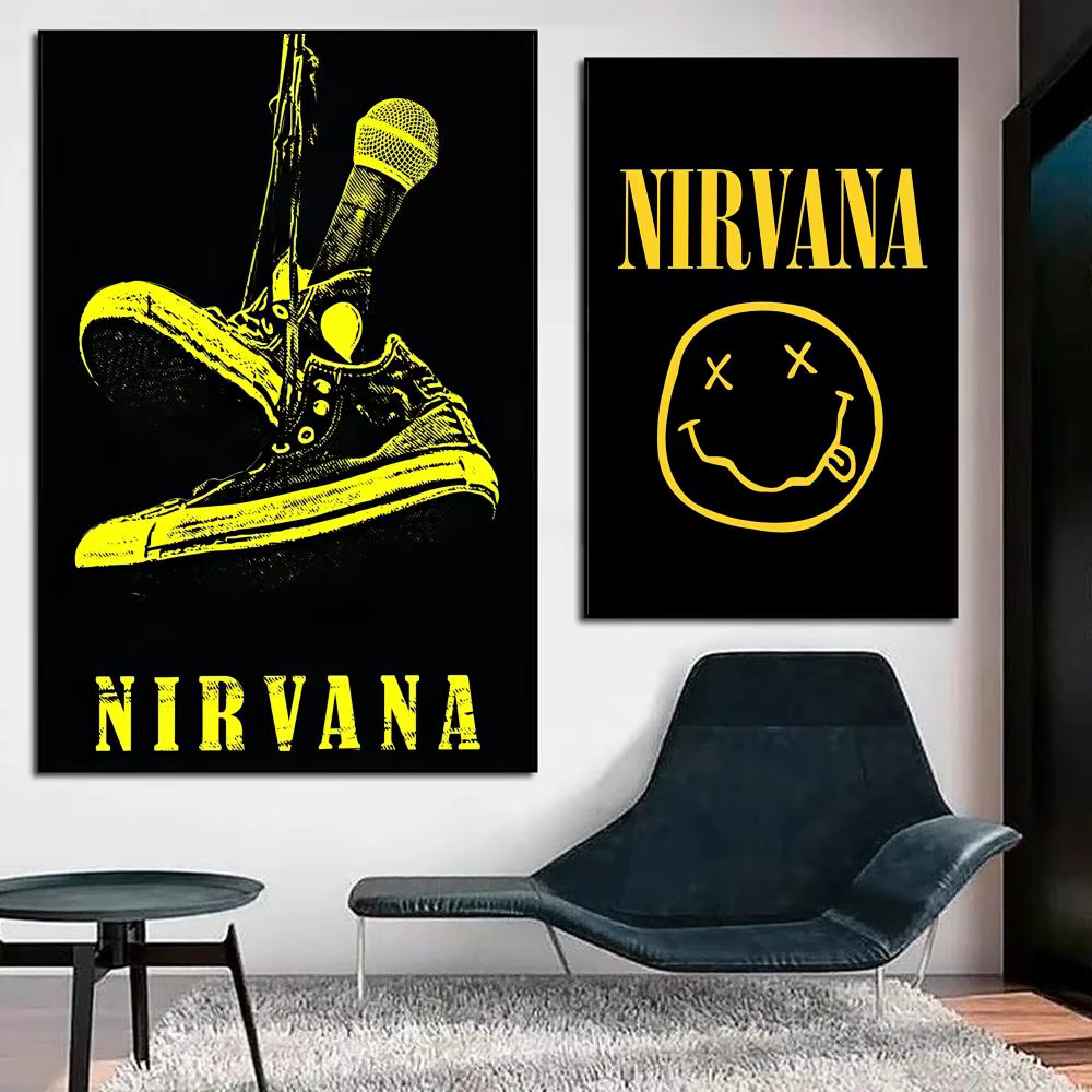 Cool Band N-Nirvana affiche autocollants muraux modernes et minimalistes pour la décoration intérieure salon dortoir Art mural