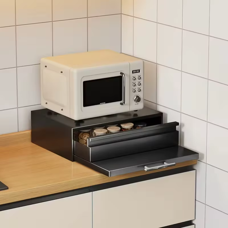 Support de rangement de cuisine, Type tiroir pour fours à micro-ondes, Machines à café, fours, support organisateur de comptoir, étagère pour la cuisine