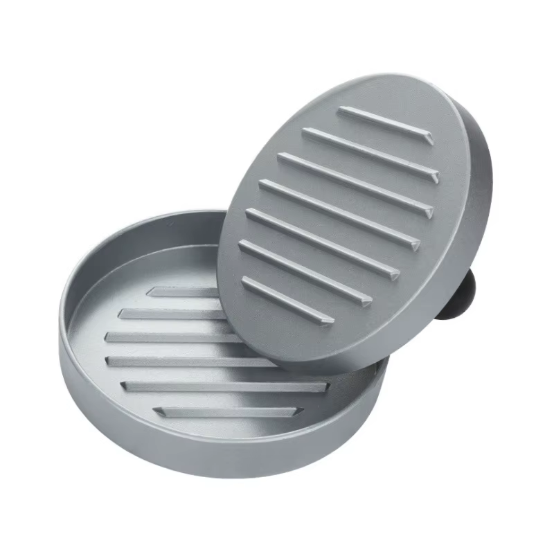 Presse à hamburgers ronde en alliage d'aluminium de haute qualité - Machine à préparer des hamburgers au bœuf pour des hamburgers parfaits