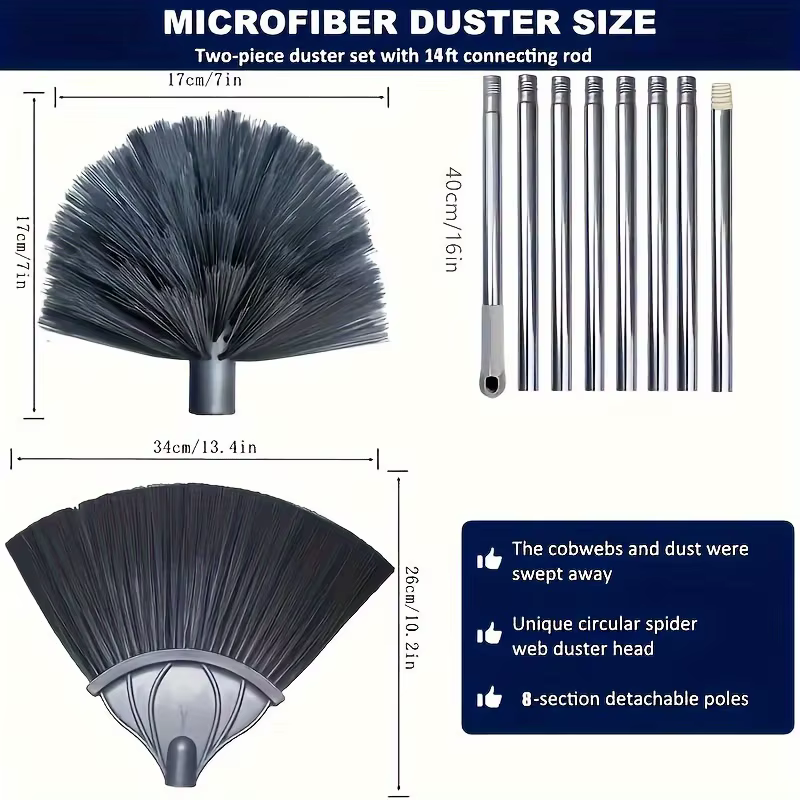 Brosse à dépoussiérer extensible pour le nettoyage des toiles d'araignée au plafond