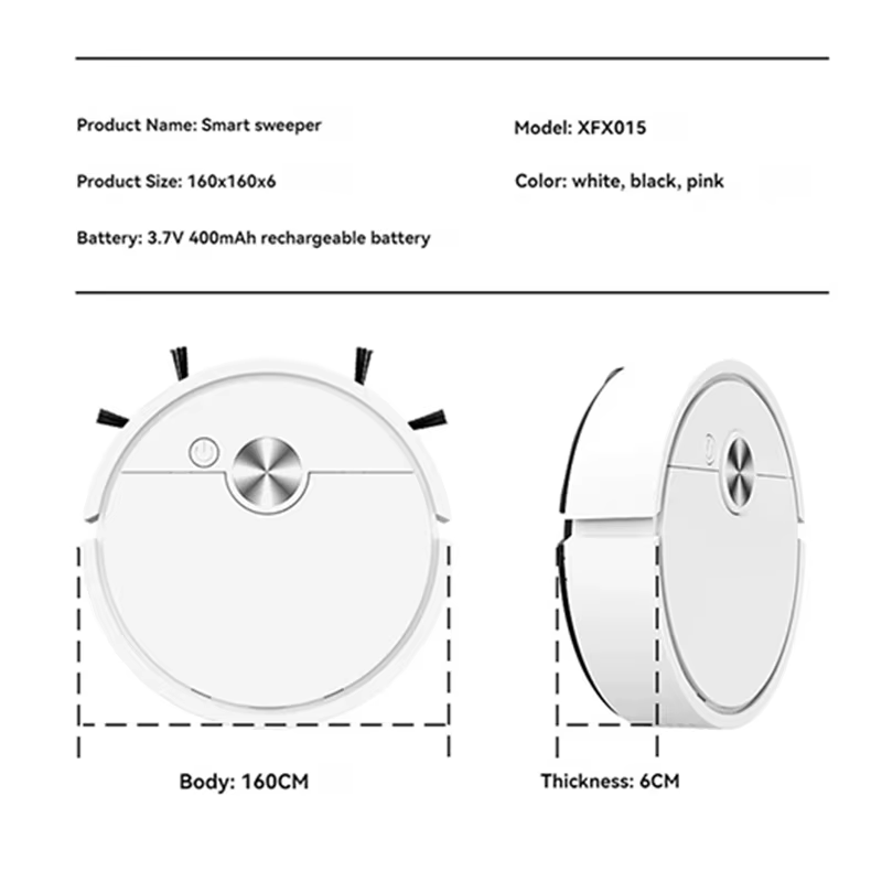 Nouveau Robot aspirateur de balayage intelligent 3 en 1, 4000Pa, forte aspiration, facile à utiliser pour les sols durs, tapis pour poils d'animaux domestiques, 2025
