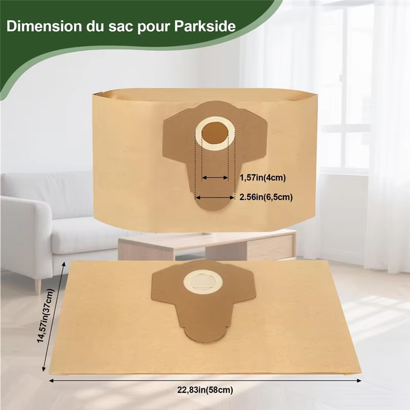 A83G-sacs à poussière pour aspirateur 12 pièces pour modèles Parkside-PWD 25 PWD 30 PNTS 1500 1600 A1