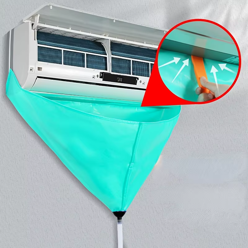 Couvercle de nettoyage de climatiseur suspendu, 90cm, sac de lavage à l'eau AC, outils de nettoyage d'été réutilisables épais avec tuyau, 1/2/3/6/8 pièces