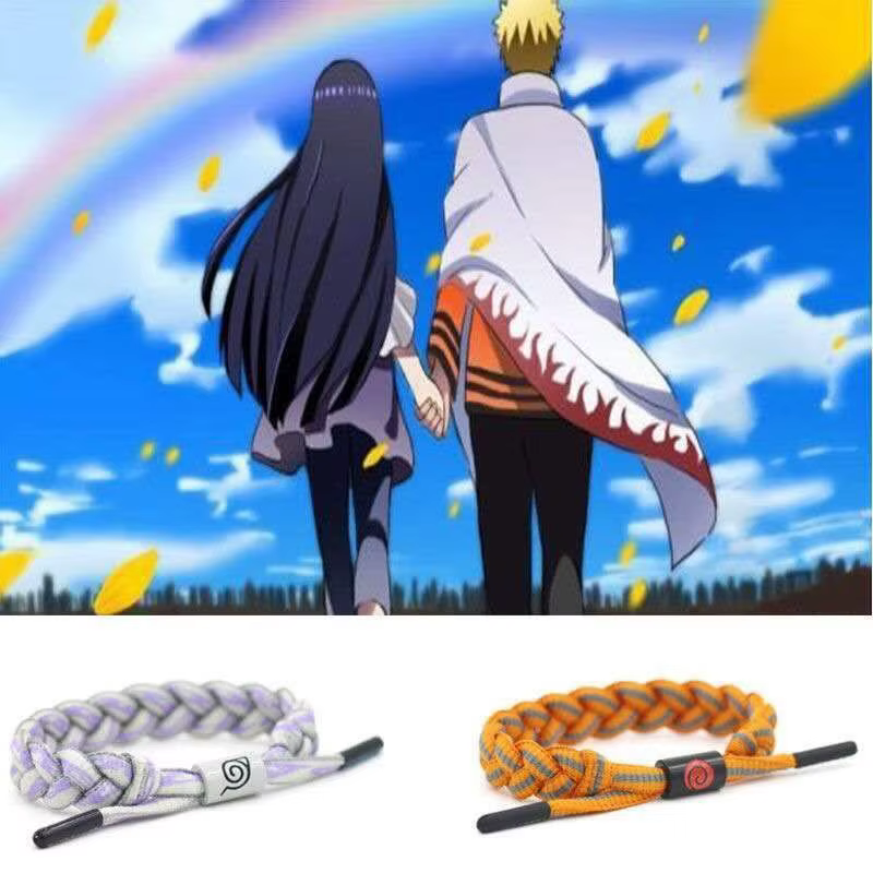 Bracelet tressé Naruto et Sasuke, accessoires de couple, cadeau, motif petit lion, merchandising anime Naruto