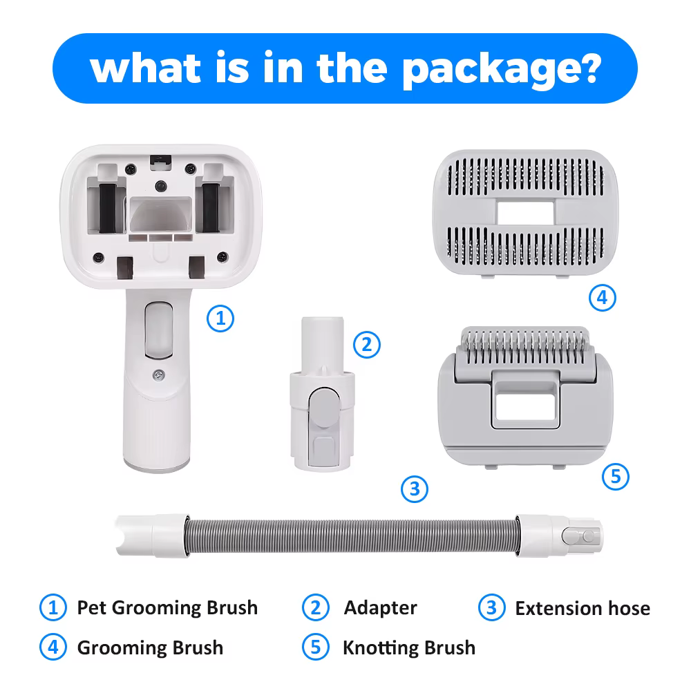 Brosse à poils pour animaux de compagnie de taille moyenne/grande pour aspirateur Dyson V6 V7 V8 V10 V11 V12 V15, tuyau extensible, outil de toilettage pour animaux