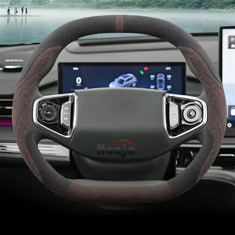 Housse de volant de voiture en daim et cuir, antidérapante, pour tous les nouveaux Dacia Spring 2024 2025, accessoires automobiles de style automobile